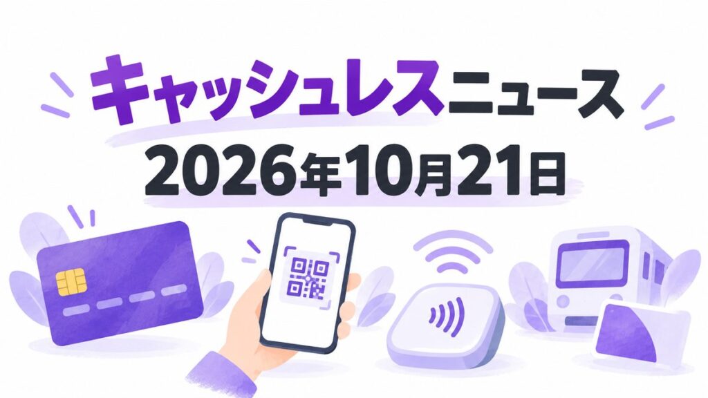 2026年10月21日のキャッシュレスニュースを示す紫色のアイキャッチ